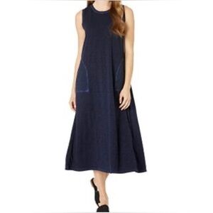 Elliott Lauren Sleeveless Enzyme Wash Jersey Maxi Dress in Navy Blue, Size S